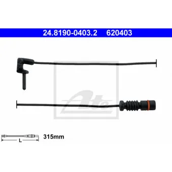 Contact d'avertissement, usure des plaquettes de frein ATE