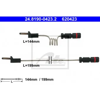 Contact d'avertissement, usure des plaquettes de frein ATE
