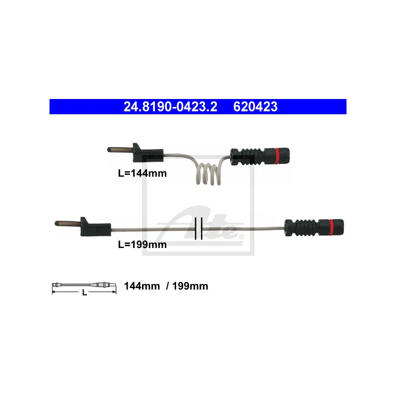 Contact d'avertissement, usure des plaquettes de frein ATE 24.8190-0423.2
