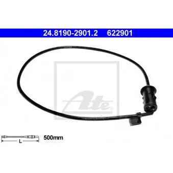 Contact d'avertissement, usure des plaquettes de frein ATE