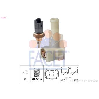 Capteur, température d'huile FACET 7.3286K