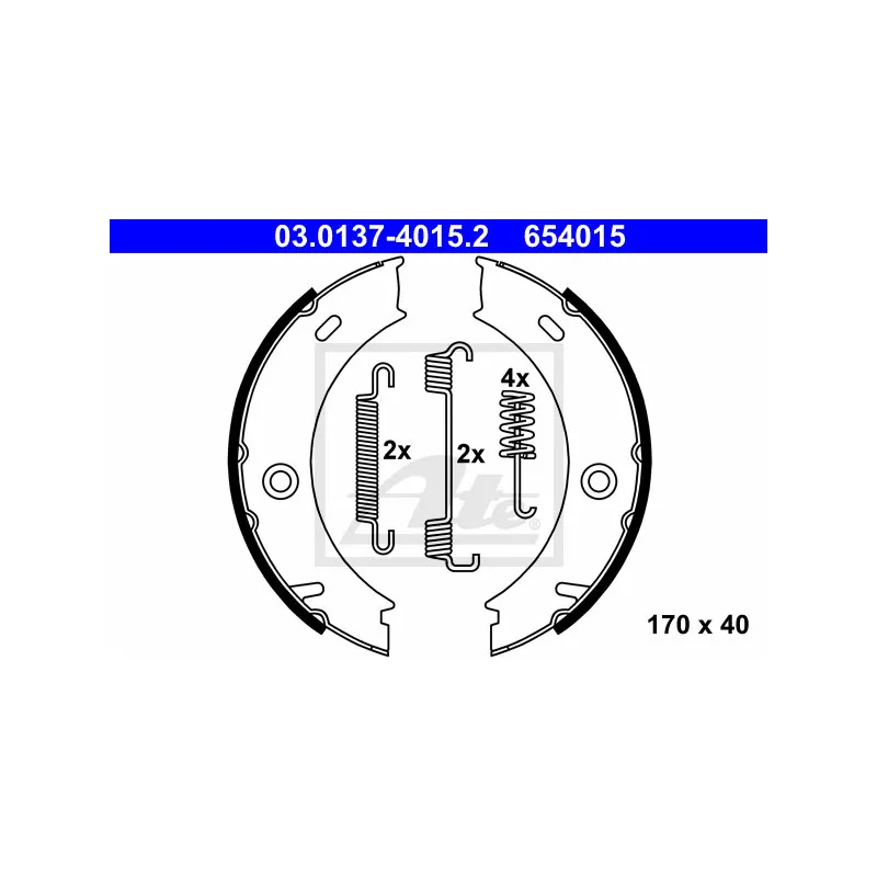 Jeu de mâchoires de frein, frein de stationnement ATE 03.0137-4015.2