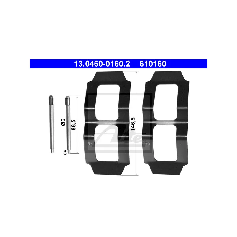 Kit d'accessoires, plaquette de frein à disque ATE 13.0460-0160.2