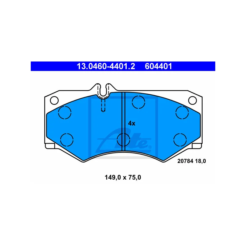 Jeu de 4 plaquettes de frein avant ATE 13.0460-4401.2