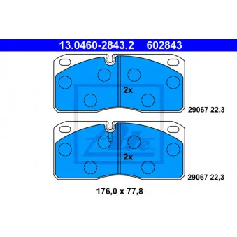 Jeu de 4 plaquettes de frein avant ATE