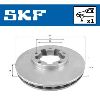 Jeu de 2 disques de frein avant SKF VKBD 81347 V1