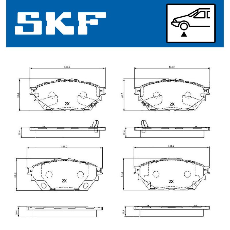 Jeu de 4 plaquettes de frein avant SKF VKBP 81337 A - Visuel 1
