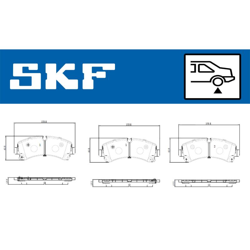 Jeu de 4 plaquettes de frein avant SKF VKBP 91352 A - Visuel 1