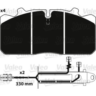 Jeu de 4 plaquettes de frein avant VALEO 882229
