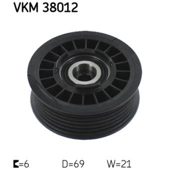 Poulie renvoi/transmission, courroie trapézoïdale à nervures SKF VKM 38012
