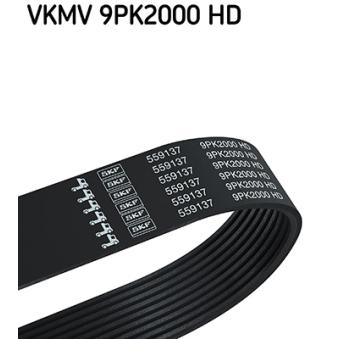 Courroie trapézoïdale à nervures SKF VKMV 9PK2000 HD