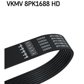 Courroie trapézoïdale à nervures SKF VKMV 8PK1688 HD