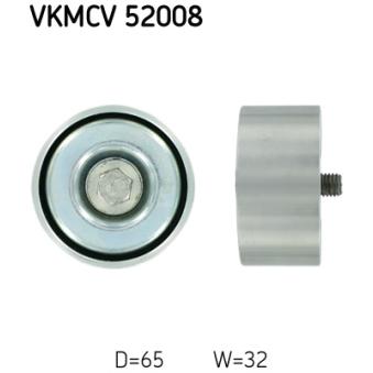 Poulie renvoi/transmission, courroie trapézoïdale à nervures SKF VKMCV 52008