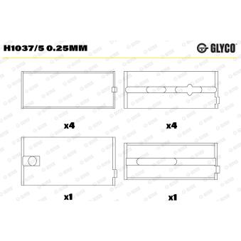 Coussinet de vilebrequin GLYCO H1037/5 0.25mm