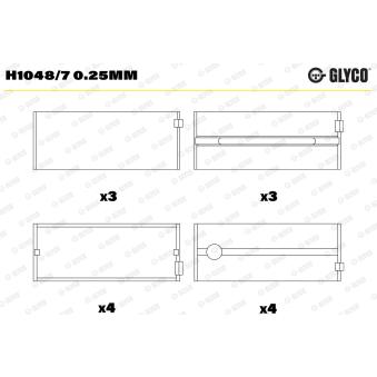 Coussinet de vilebrequin GLYCO H1048/7 0.25mm