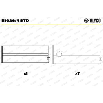 Coussinet de vilebrequin GLYCO H1026/4 STD