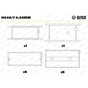 Coussinet de vilebrequin GLYCO H048/7 0.25mm