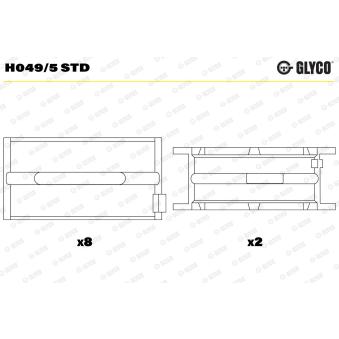 Coussinet de vilebrequin GLYCO H049/5 STD