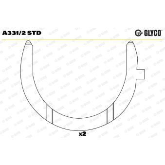 Rondelle d'écartement, vilebrequin GLYCO A331/2 STD