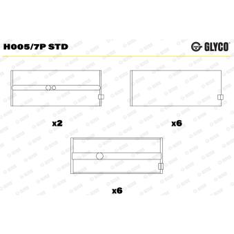 Coussinet de vilebrequin GLYCO H005/7P STD