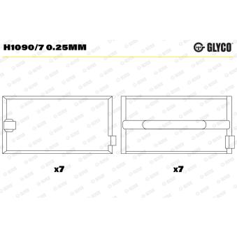 Coussinet de vilebrequin GLYCO H1090/7 0.25mm