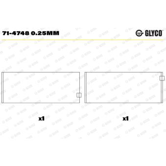 Coussinet de bielle GLYCO 71-4748 0.25mm