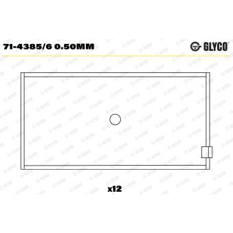 Coussinet de bielle GLYCO 71-4385/6 0.50mm
