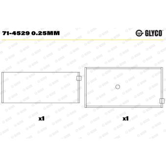 Coussinet de bielle GLYCO 71-4529 0.25mm