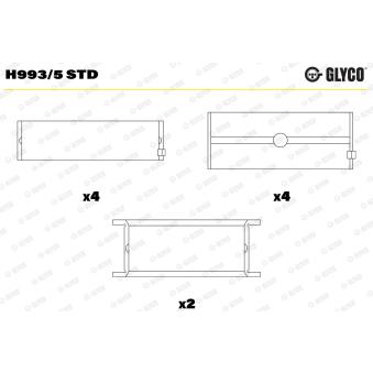 Coussinet de vilebrequin GLYCO H993/5 STD