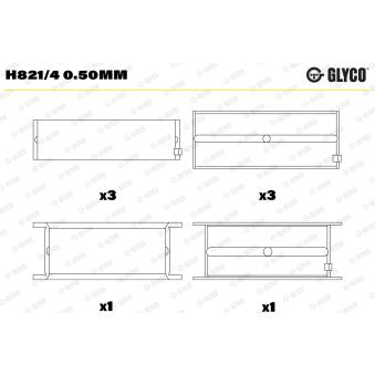 Coussinet de vilebrequin GLYCO H821/4 0.50mm