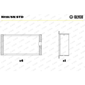 Support d'arbre à came GLYCO N110/5N STD