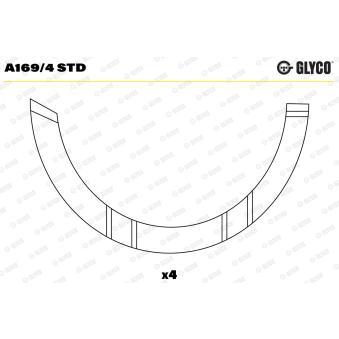 Rondelle d'écartement, vilebrequin GLYCO A169/4 STD