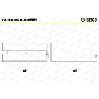 Coussinet de vilebrequin GLYCO 72-4546 0.50mm