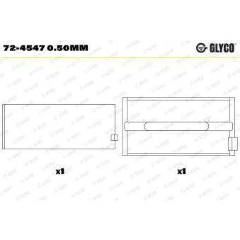 Coussinet de vilebrequin GLYCO 72-4547 0.50mm