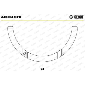 Rondelle d'écartement, vilebrequin GLYCO A150/4 STD