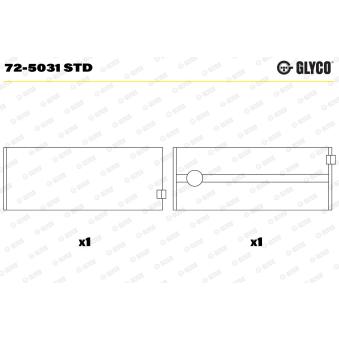 Coussinet de vilebrequin GLYCO 72-5031 STD