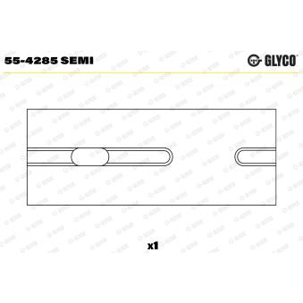 Coussinet de palier, bielle GLYCO 55-4285 SEMI