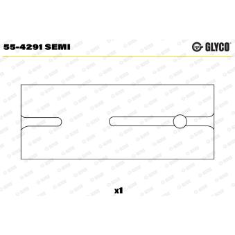 Coussinet de palier, bielle GLYCO 55-4291 SEMI