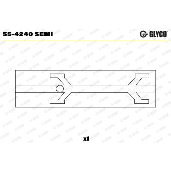 Coussinet de palier, bielle GLYCO 55-4240 SEMI
