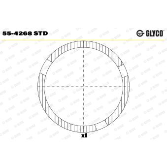 Coussinet de palier, bielle GLYCO 55-4268 STD