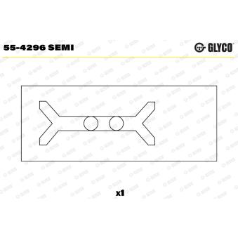 Coussinet de palier, bielle GLYCO 55-4296 SEMI