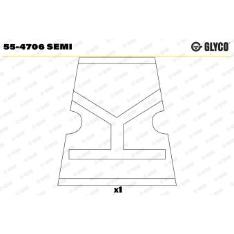 Coussinet de palier, bielle GLYCO 55-4706 SEMI
