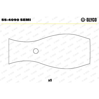 Coussinet de palier, bielle GLYCO 55-4090 SEMI