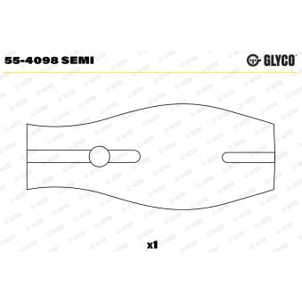 Coussinet de palier, bielle GLYCO 55-4098 SEMI