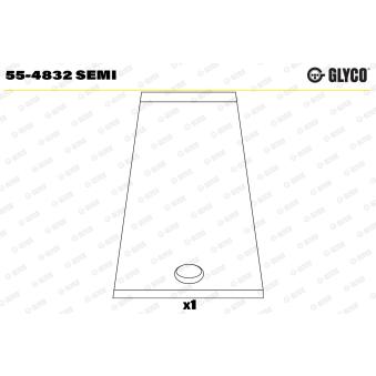 Coussinet de palier, bielle GLYCO 55-4832 SEMI