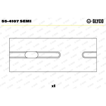 Coussinet de palier, bielle GLYCO 55-4107 SEMI
