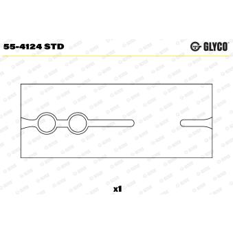Coussinet de palier, bielle GLYCO 55-4124 STD