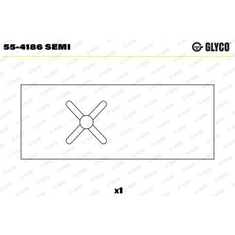 Coussinet de palier, bielle GLYCO 55-4186 SEMI