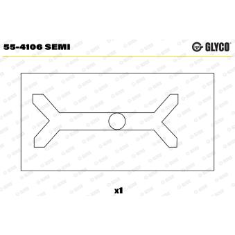 Coussinet de palier, bielle GLYCO 55-4106 SEMI