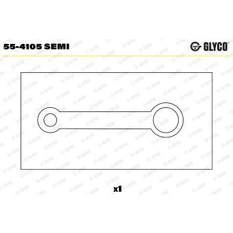 Coussinet de palier, bielle GLYCO 55-4105 SEMI